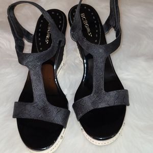Beautiful black wedge heels sandals
